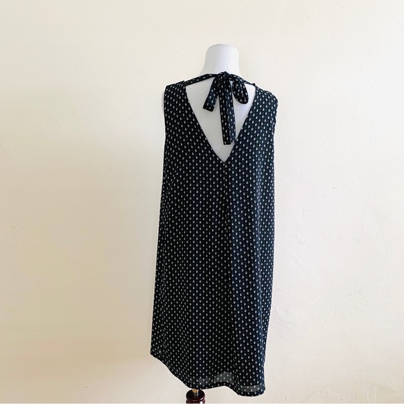 H&M Shift Dress Women's Black White Sheer Overlay Knee Length Sleeveless Sz 12 - Picture 6 of 14